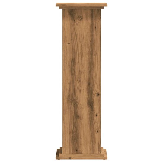 Plantenstandaard Bewerkt Hout Artisanaal 33 x 33 x 100 cm Eiken