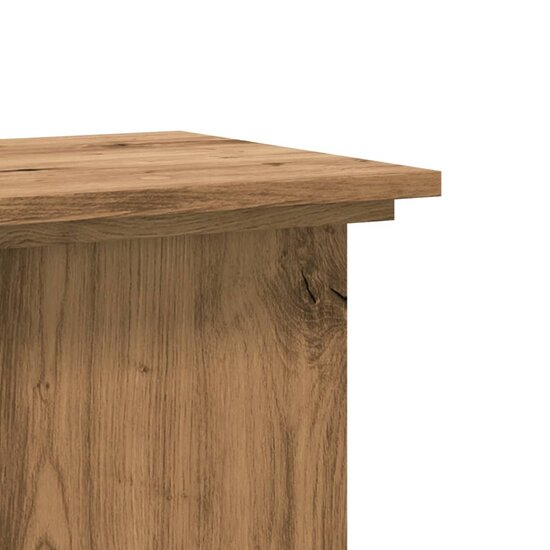 Plantenstandaard Bewerkt Hout Artisanaal 33 x 33 x 100 cm Eiken