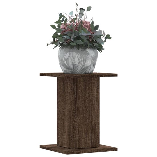 Plantenstandaards 2 St Bewerkt Hout Bruin Eiken 30 x 30 x 40 cm bruin eikenkleur