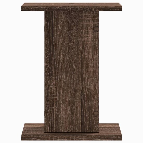 Plantenstandaards 2 St Bewerkt Hout Bruin Eiken 30 x 30 x 40 cm bruin eikenkleur