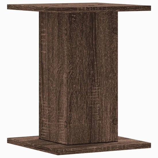 Plantenstandaards 2 St Bewerkt Hout Bruin Eiken 30 x 30 x 40 cm bruin eikenkleur