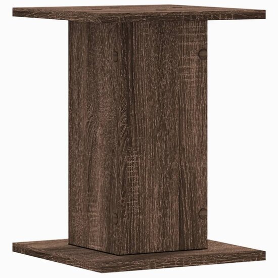 Plantenstandaards 2 St Bewerkt Hout Bruin Eiken 30 x 30 x 40 cm bruin eikenkleur