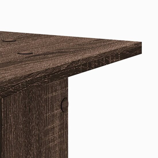 Plantenstandaards 2 St Bewerkt Hout Bruin Eiken 30 x 30 x 40 cm bruin eikenkleur