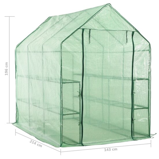 Inloopkas met 12 schappen 143x214x196 cm staal