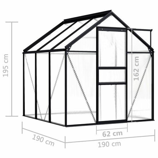 Tuinkas 3,61 M&sup3; Aluminium Antracietkleurig 3.61 m&sup2;