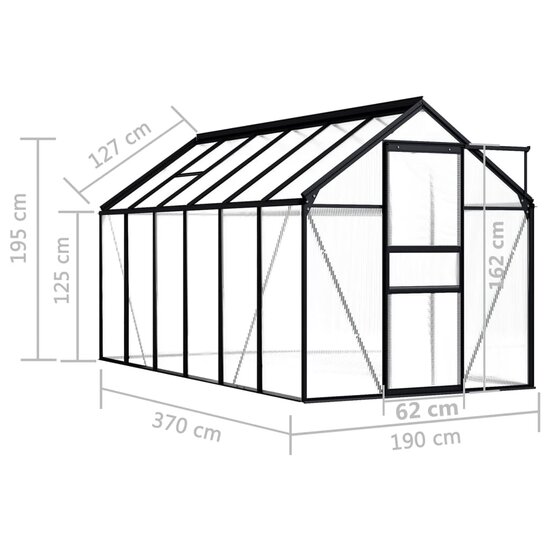 Tuinkas 7,03 m&sup3; aluminium antracietkleurig