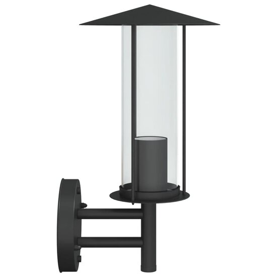 Buitenwandlamp Roestvrij Staal 1 Zwart