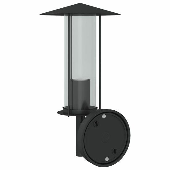 Buitenwandlamp Roestvrij Staal 1 Zwart