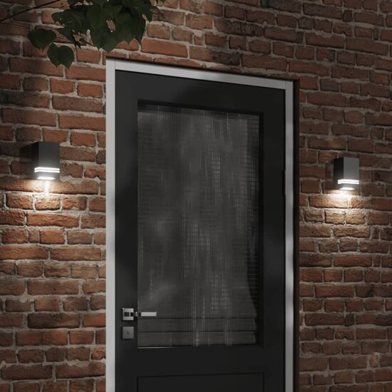 Buitenwandlamp roestvrij staal zwart
