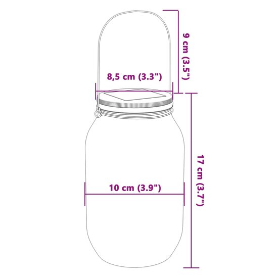 Tuinlantaarns 12 St Glas Warmwit