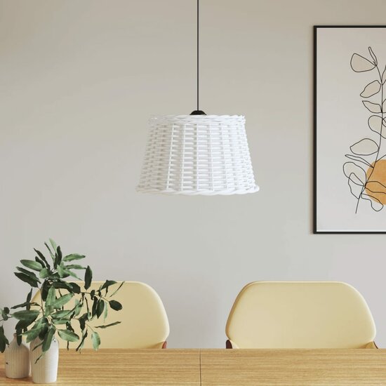 Plafondlampenkap &Oslash;45x28 cm wicker wit