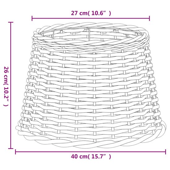 Lampenkap &Oslash;40x26 cm wicker bruin
