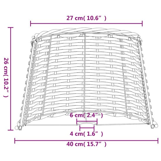 Lampenkap &Oslash;40x26 cm wicker bruin