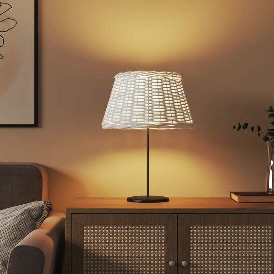 Lampenkap &Oslash;50x30 cm wicker wit
