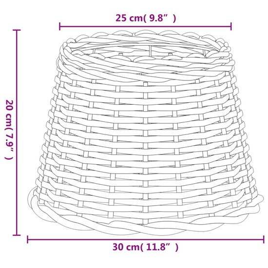 Lampenkap &Oslash;30x20 cm wicker bruin