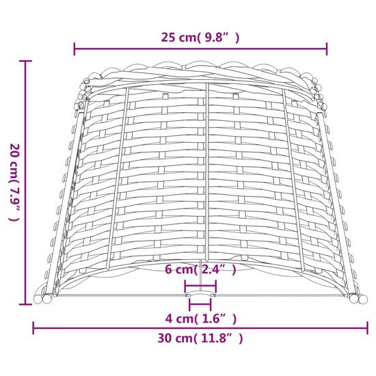 Lampenkap &Oslash;30x20 cm wicker bruin