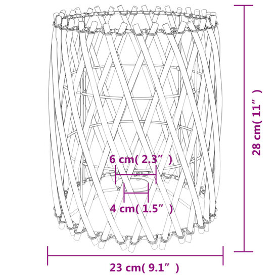 Lampenkap &Oslash;23X28 Cm Wicker