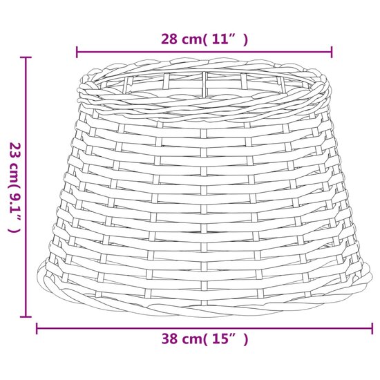 Lampenkap &Oslash;38x23 cm wicker bruin