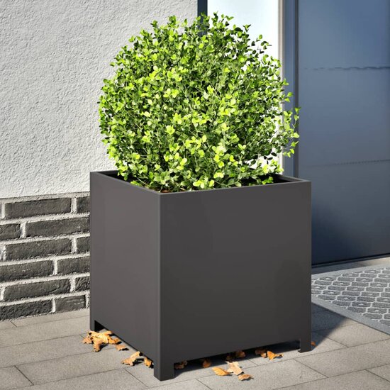 Plantenbak 50x50x50 cm staal zwart