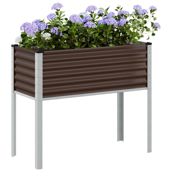 Plantenbak 100x41x90 cm staal bruin