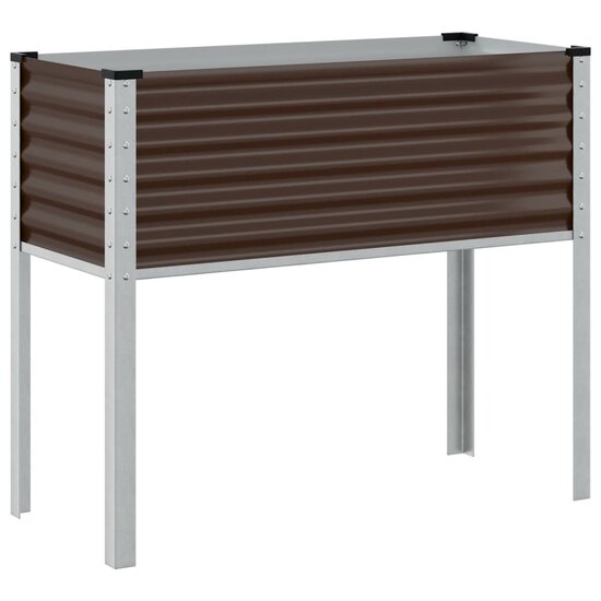 Plantenbak 100x41x90 cm staal bruin