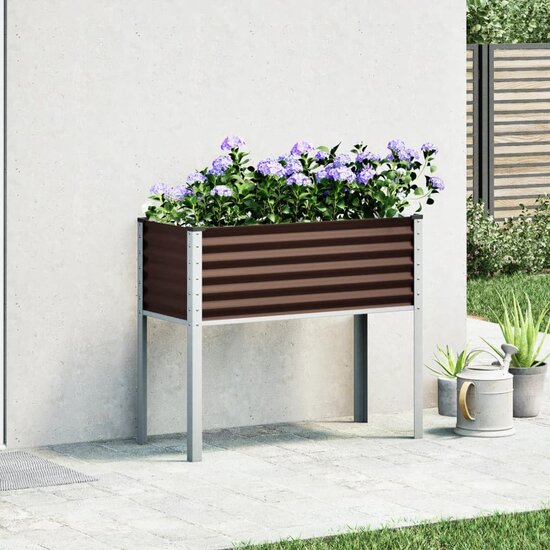 Plantenbak 100x41x90 cm staal bruin