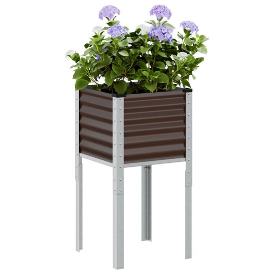 Plantenbak 45x45x88 cm staal bruin