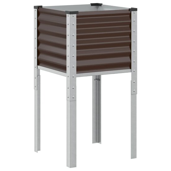 Plantenbak 45x45x88 cm staal bruin