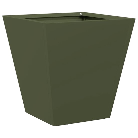 Plantenbak 30x30x30 cm staal olijfgroen