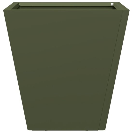 Plantenbak 30x30x30 cm staal olijfgroen