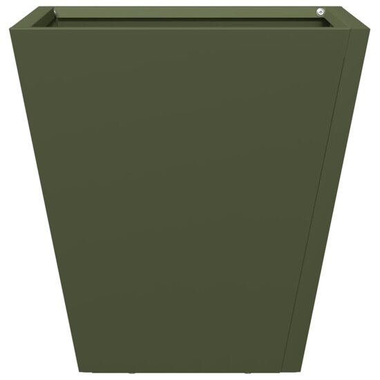 Plantenbak 30x30x30 cm staal olijfgroen