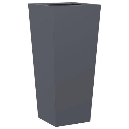 Plantenbak 35x35x75 cm staal antracietkleurig