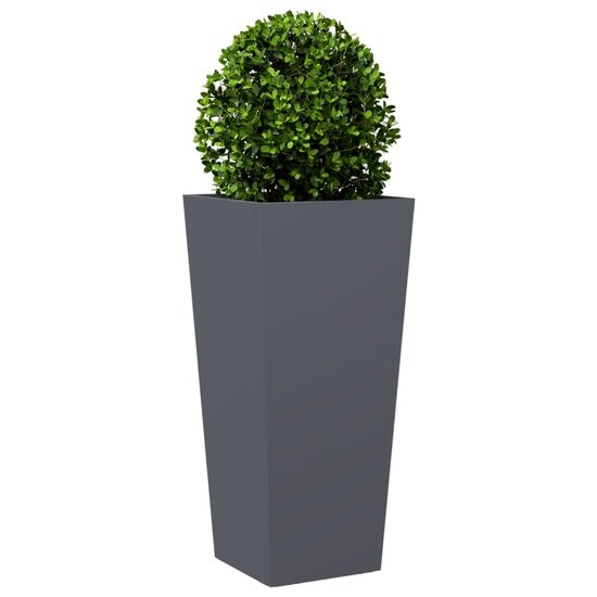 Plantenbak 35x35x75 cm staal antracietkleurig