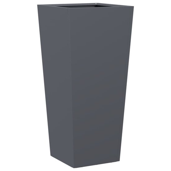 Plantenbak 35x35x75 cm staal antracietkleurig