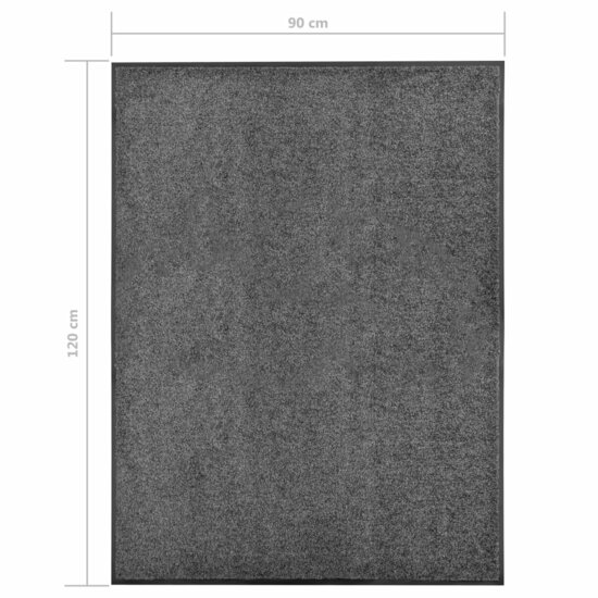 Deurmat wasbaar 90x120 cm antraciet