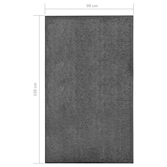 Deurmat wasbaar 90x150 cm antraciet