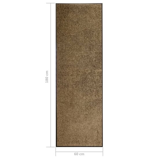 Deurmat wasbaar 60x180 cm bruin