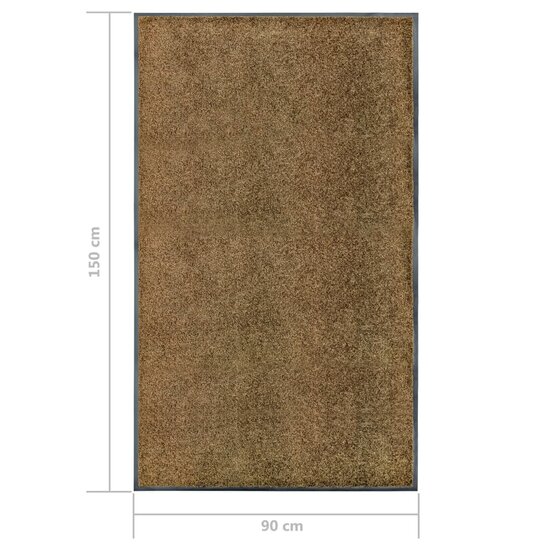 Deurmat wasbaar 90x150 cm bruin