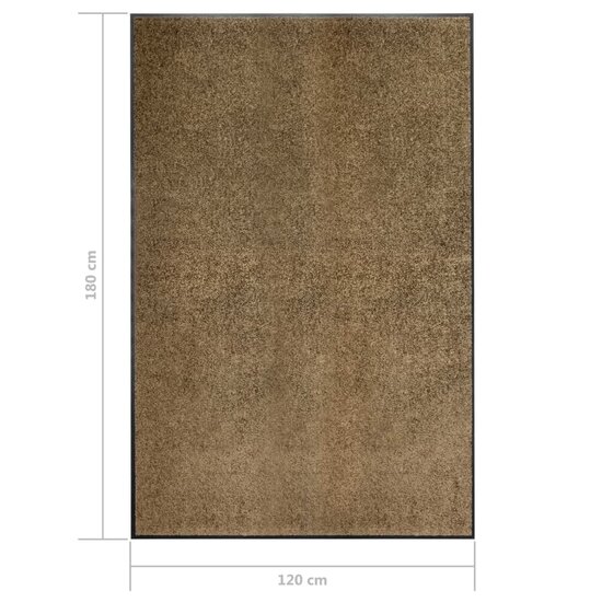 Deurmat wasbaar 120x180 cm bruin