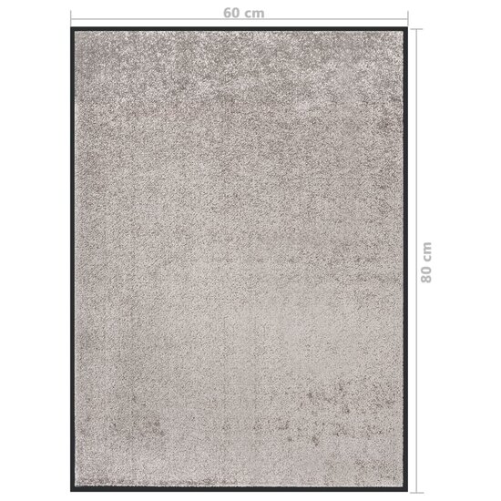 Deurmat 60x80 cm grijs