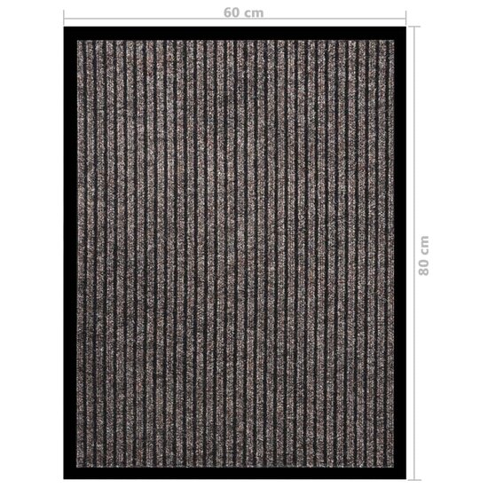 Deurmat 60x80 cm gestreept beige