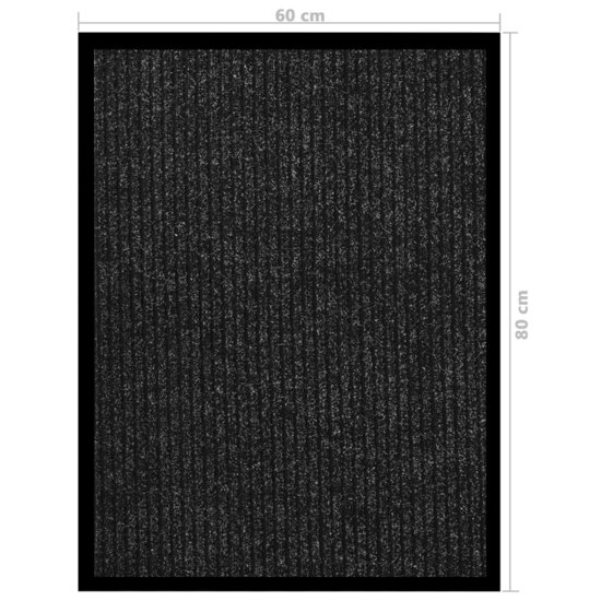 Deurmat 60x80 cm gestreept antracietkleurig
