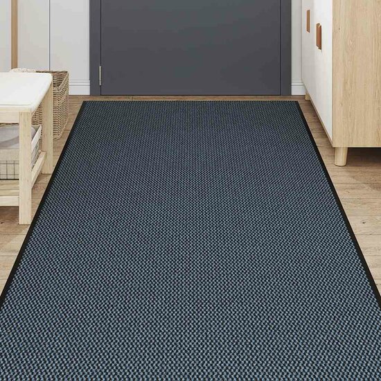 Deurmat 115x500 cm blauw