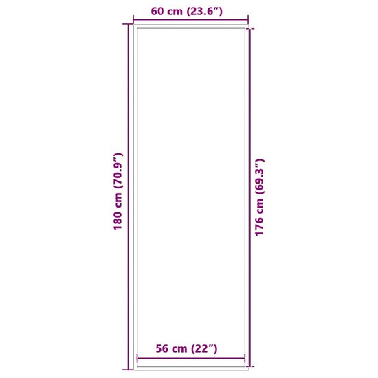 Deurmat 60x180 cm grijs