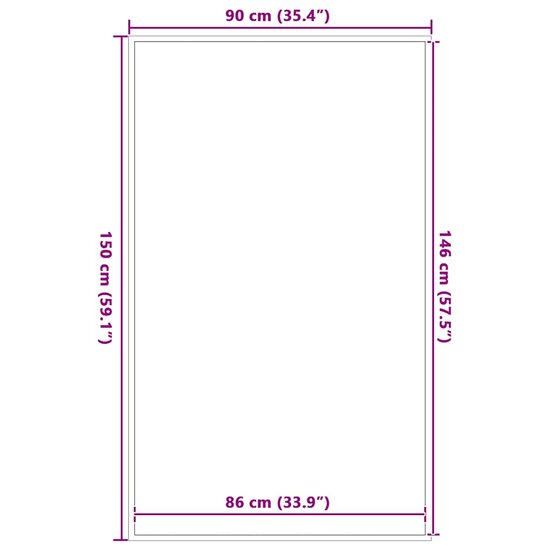 Deurmat 90x150 cm antracietkleurig