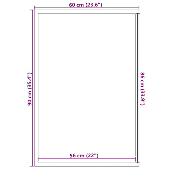 Deurmat 60x90 cm zwart