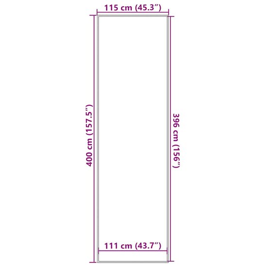 Deurmat 115x300 cm antracietkleurig
