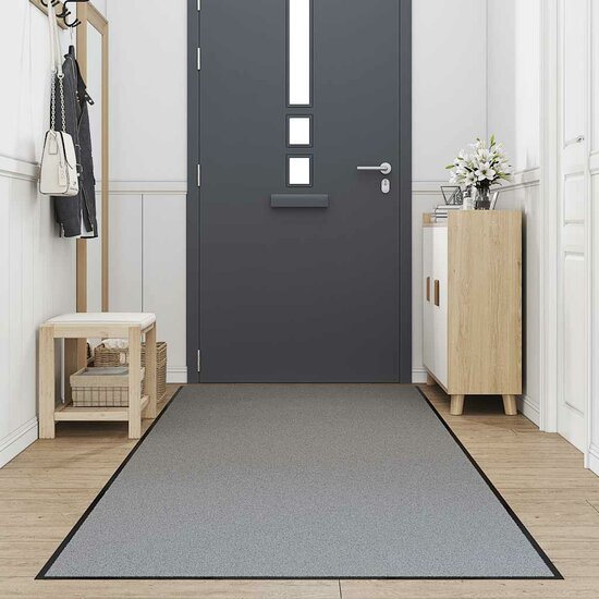 Deurmat 115x300 cm grijs