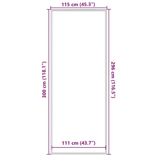 Deurmat 115x300 cm grijs