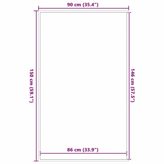 Deurmat 90x150 cm grijs
